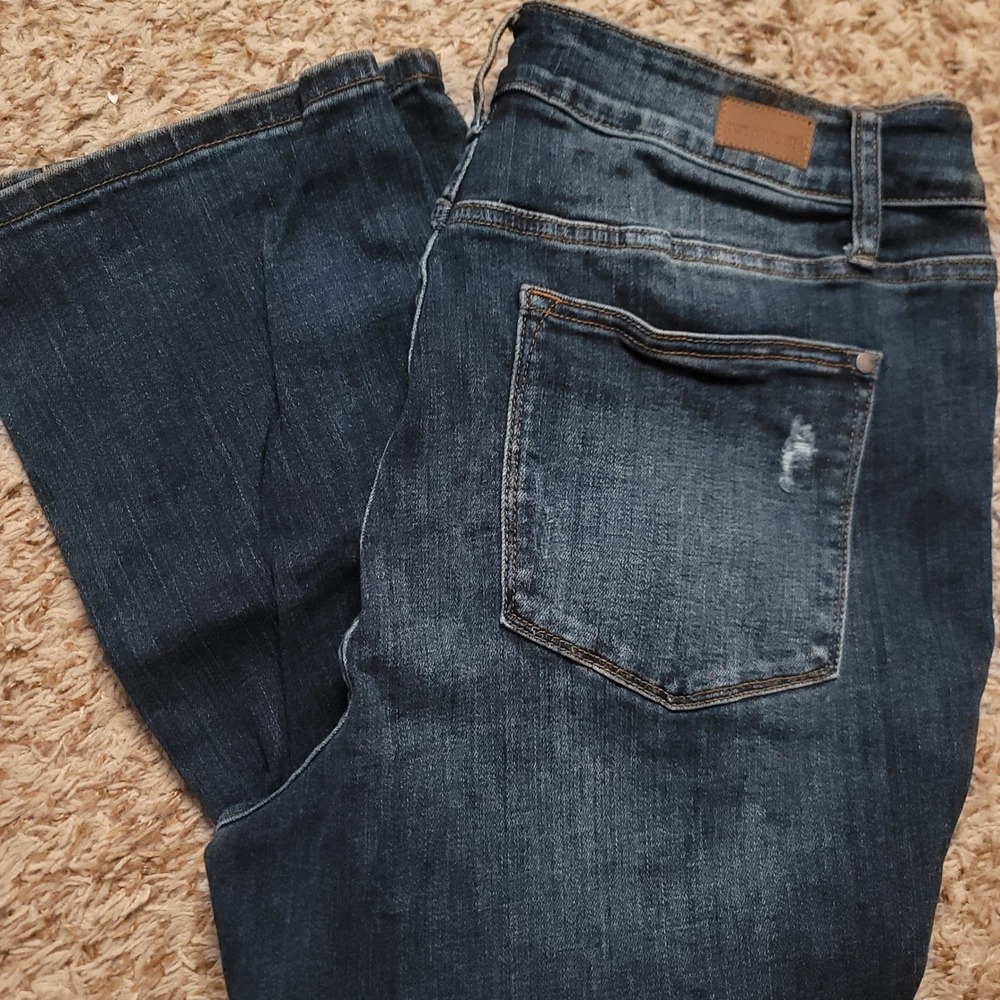 Judy Blue Straight Leg‎ Women 18W Dark Wash Distressed Ripped Denim JB88517